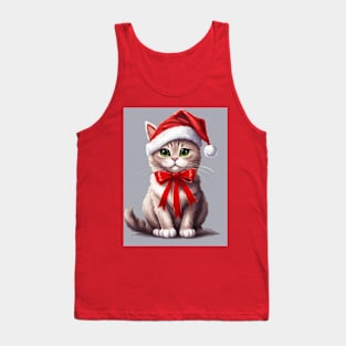 Cute Santa kitty Tank Top